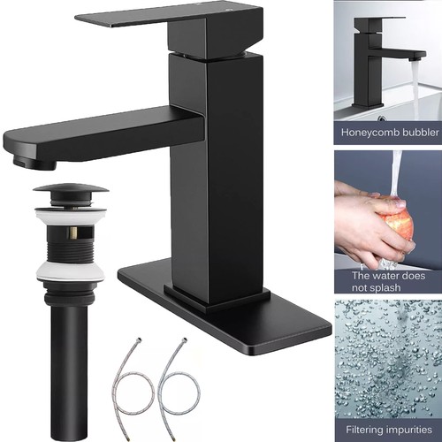 Black bathroom faucet single - faucet,