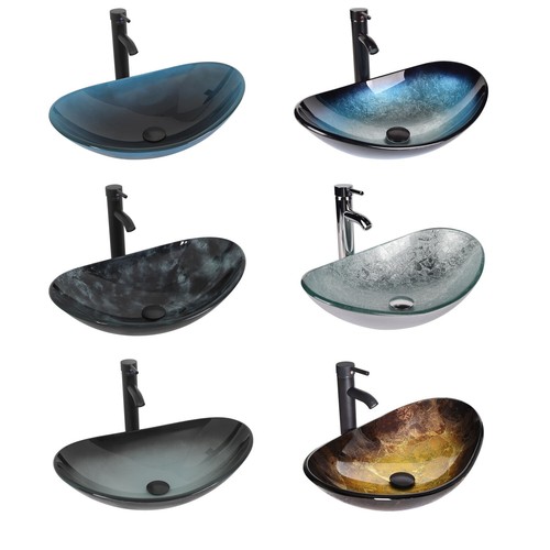 Modern bathroom glass vessel - bathroom,