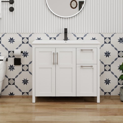 White bathroom vanity set - 36",