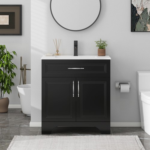Black bathroom vanity with - black,