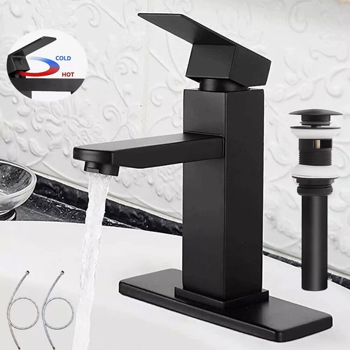 Black bathroom faucet - faucet, single