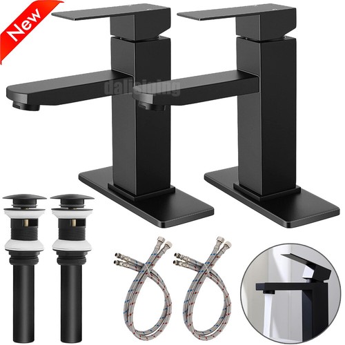 Black bathroom faucet - bathroom, single