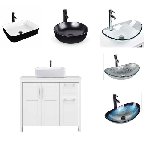 White bathroom vanity set - 36",