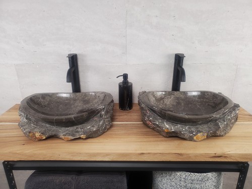 Black marble sink set master - black,